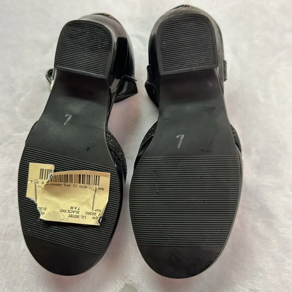 Rachel Shoes Little Girls Lil Betsy Black Patent Dress Shoe Size 7M
